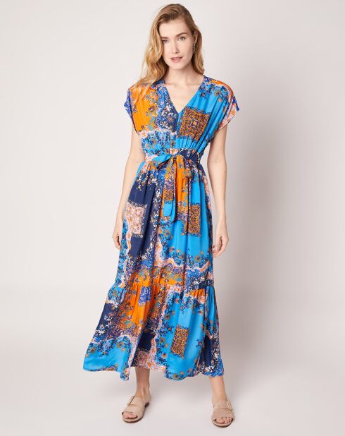 Blaues Schalkleid Ophelio