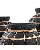 Vase Belly noir/naturel - D.29xH.23 cm