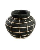 Vase Belly noir/naturel - D.29xH.23 cm