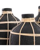 Vase Whoopy noir/naturel - D.13xH.24 cm