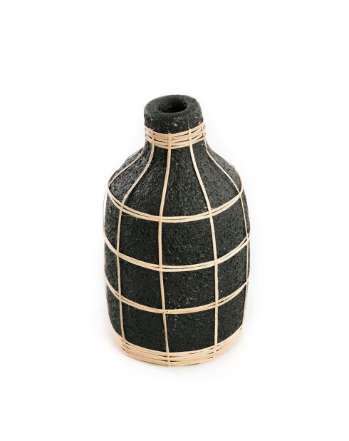 Vase Whoopy noir/naturel - D.13xH.24 cm