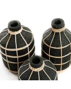 Vase Whoopy noir/naturel - D.13xH.24 cm