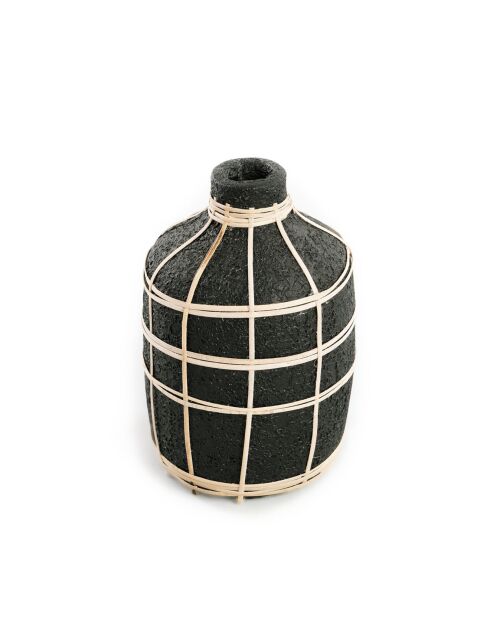 Vase Whoopy noir/naturel - D.13xH.23 cm