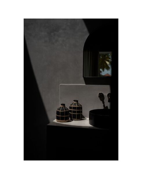 Vase Whoopy noir/naturel - D.13xH.23 cm