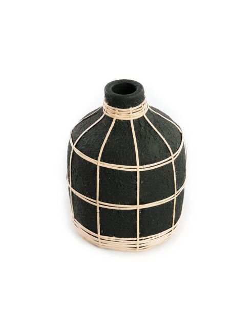 Vase Whoopy noir/naturel - D.13xH.19 cm