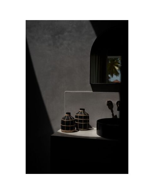 Vase Whoopy noir/naturel - D.13xH.19 cm