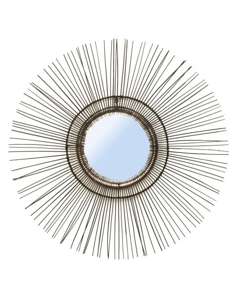 Miroir Tropical noir - D.90 cm