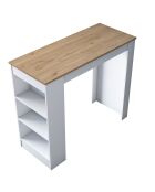 Table de bar ja103 noyer/blanc - 120x100x50 cm