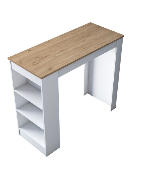 Table de bar ja103 noyer/blanc - 120x100x50 cm