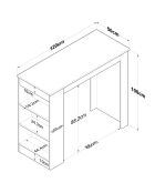 Table de bar ja103 noyer/blanc - 120x100x50 cm