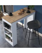 Table de bar ja103 noyer/blanc - 120x100x50 cm