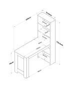 Table de bar ja102 noyer/blanc  - 120x153.6x53.8 cm