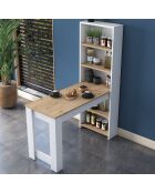 Table de bar ja102 noyer/blanc  - 120x153.6x53.8 cm
