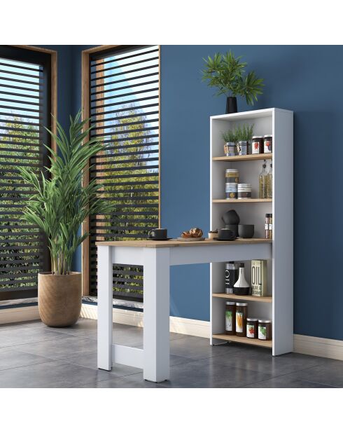 tavolino da bar ja102 noce/bianco - 120x153,6x53,8 cm