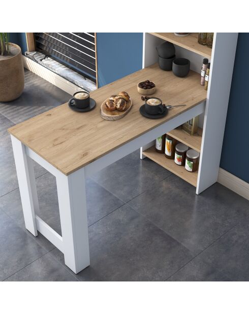 Table de bar ja102 noyer/blanc  - 120x153.6x53.8 cm