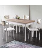 Table à manger Polo chêne/blanc - 110x75x70 cm