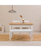 Table + 2 Chaises + Banc Olv blanc