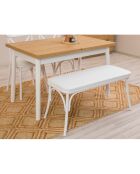 Table + 2 Chaises + Banc Olv blanc