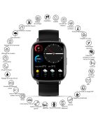 Zwarte multifunctionele smartwatch