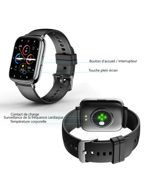 Zwarte multifunctionele smartwatch