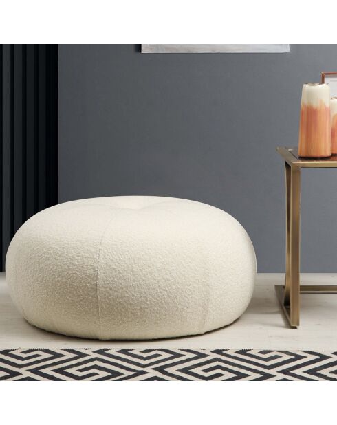 Pouf Tina blanc - D.55x35 cm