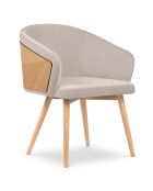 Chaise en Velours Tucan beige - 56x55x82 cm
