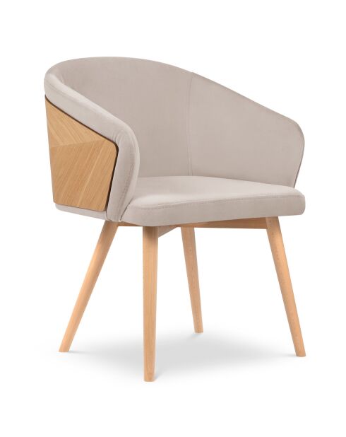 Chaise en Velours Tucan beige - 56x55x82 cm