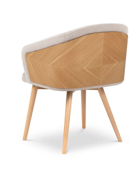 Chaise en Velours Tucan beige - 56x55x82 cm