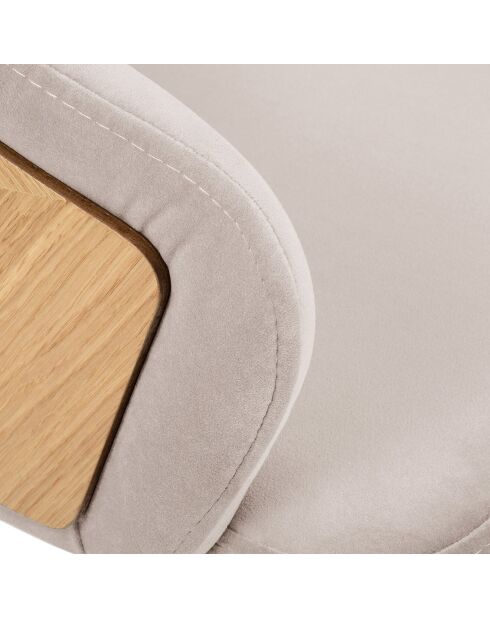 Chaise en Velours Tucan beige - 56x55x82 cm