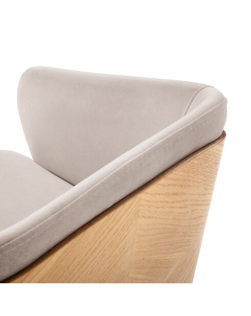 Chaise en Velours Tucan beige - 56x55x82 cm