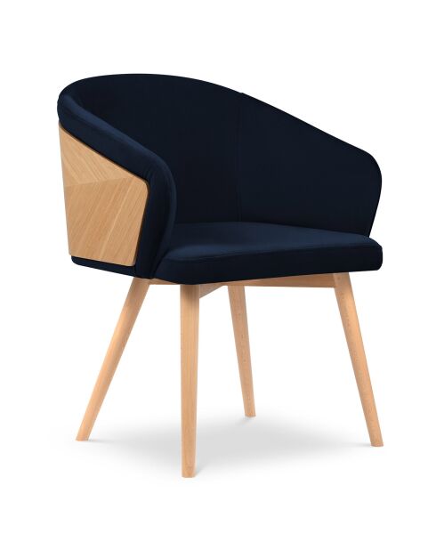 Chaise en Velours Tucan bleu roi - 56x55x82 cm