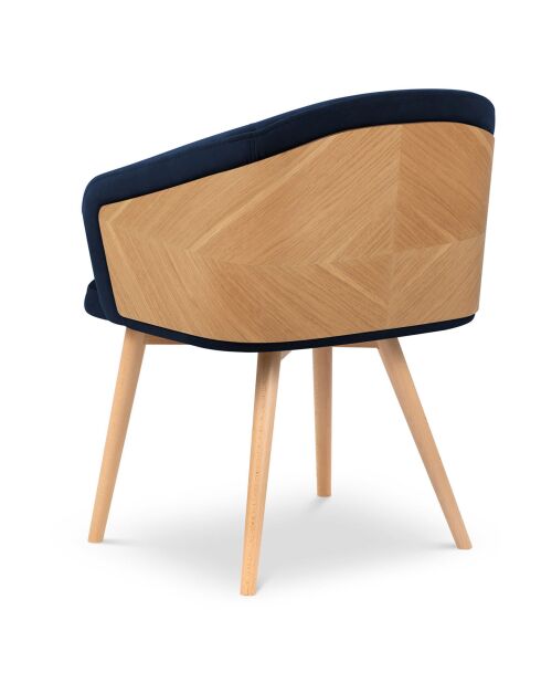 Chaise en Velours Tucan bleu roi - 56x55x82 cm