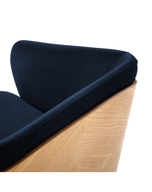 Chaise en Velours Tucan bleu roi - 56x55x82 cm