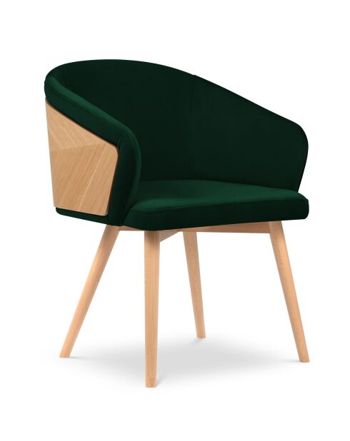 Chaise Velours Tucan vert bouteille - 56x55x82 cm