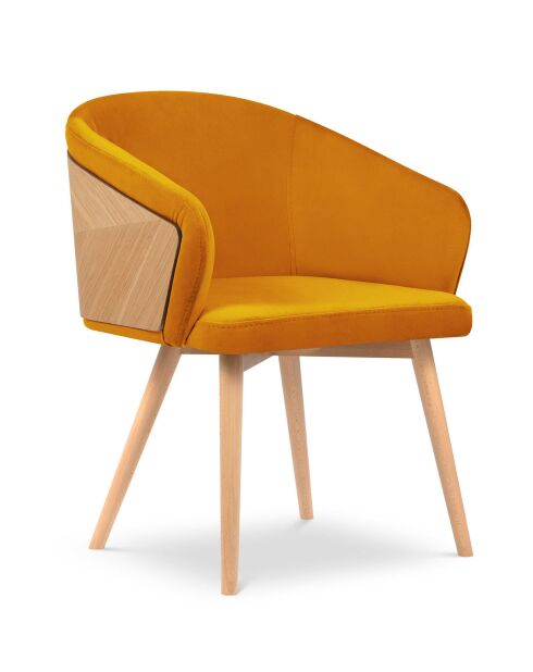 Chaise Velours Tucan jaune - 56x55x82 cm