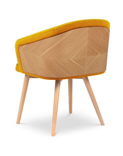 Chaise Velours Tucan jaune - 56x55x82 cm