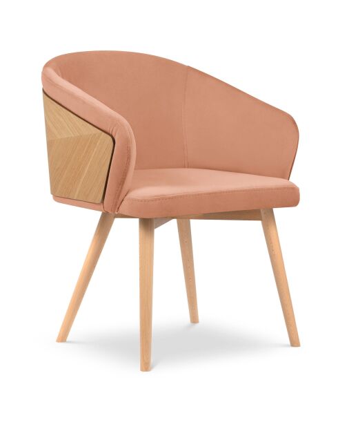 Chaise Velours Tucan rose - 56x55x82 cm