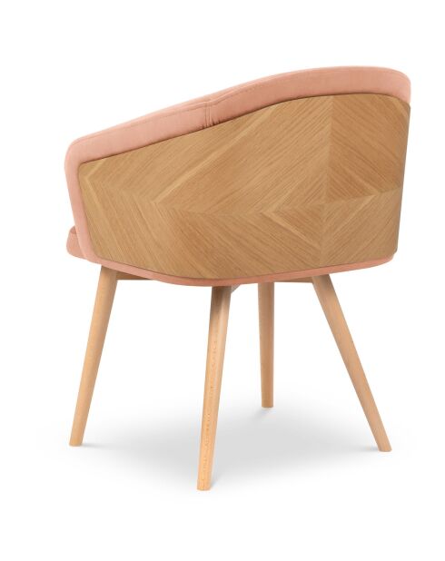 Chaise Velours Tucan rose - 56x55x82 cm