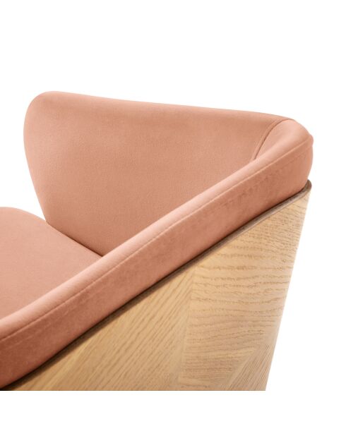 Chaise Velours Tucan rose - 56x55x82 cm