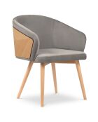 Chaise en Velours Tucan grise - 56x55x82 cm