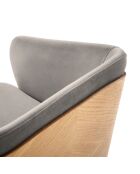 Chaise en Velours Tucan grise - 56x55x82 cm