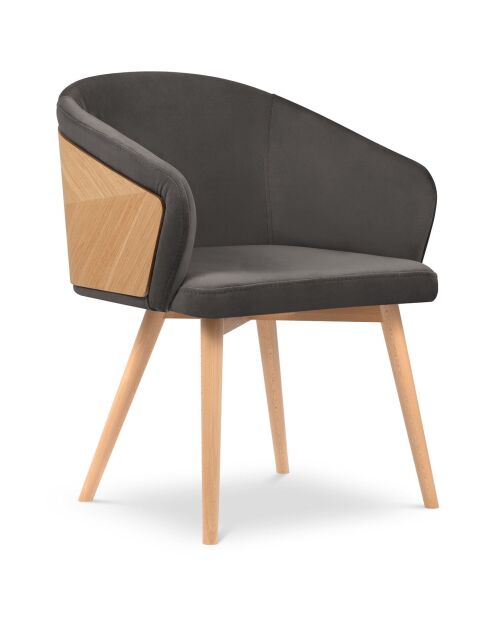 Chaise en Velours Tucan gris foncé - 56x55x82 cm