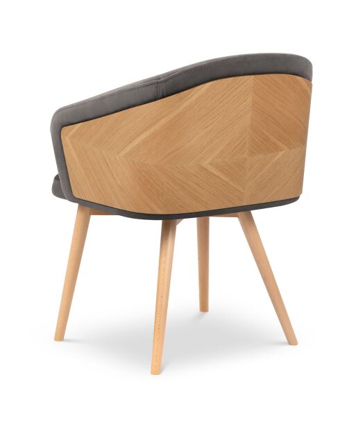 Chaise en Velours Tucan gris foncé - 56x55x82 cm