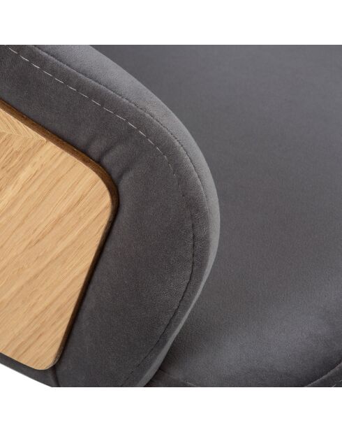 Chaise en Velours Tucan gris foncé - 56x55x82 cm