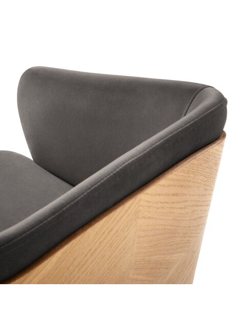 Chaise en Velours Tucan gris foncé - 56x55x82 cm