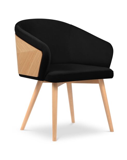Chaise en Velours Tucan noire - 56x55x82 cm