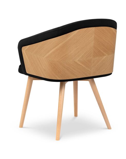 Chaise en Velours Tucan noire - 56x55x82 cm