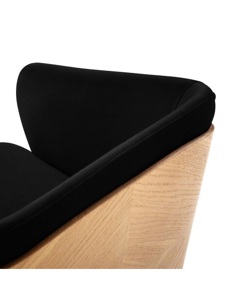 Chaise en Velours Tucan noire - 56x55x82 cm