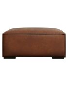 Pouf en Cuir Véritable Madame marron - 100x100x39 cm
