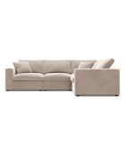 Canapé d'angle Droit Modulaire Velours Galaxy 6 Places beige - 320x226x90 cm